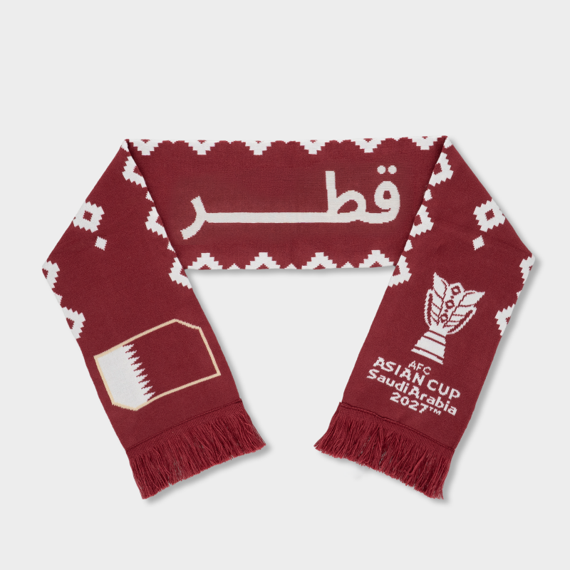 Knitted Scarf Qatar AFC Asian Cup 2027 – Maroon