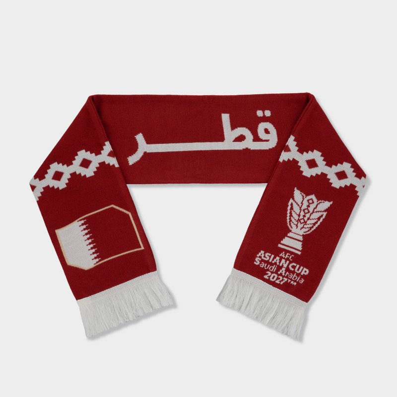 Knitted Scarf Qatar AFC Asian Cup 2027 – Maroon