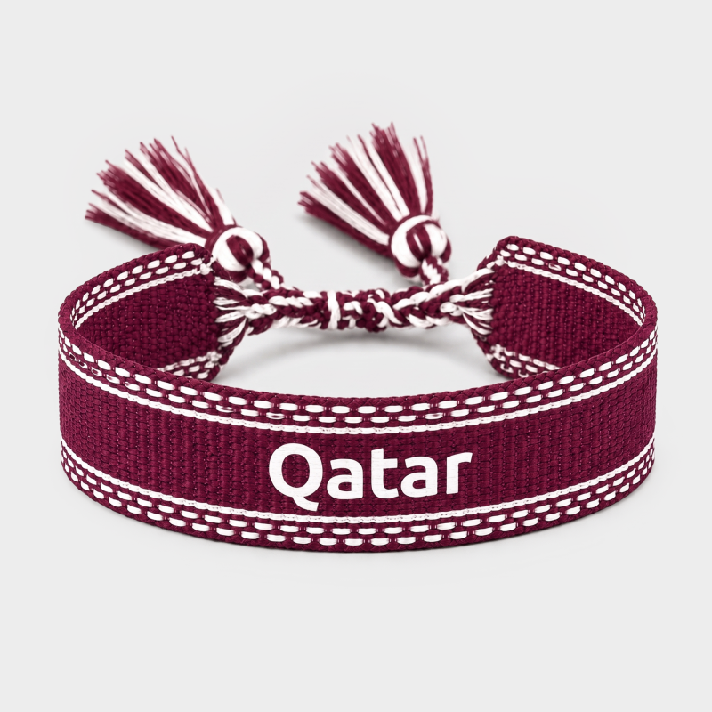 Woven Wristband Qatar AFC Asian Cup 2027 – Maroon
